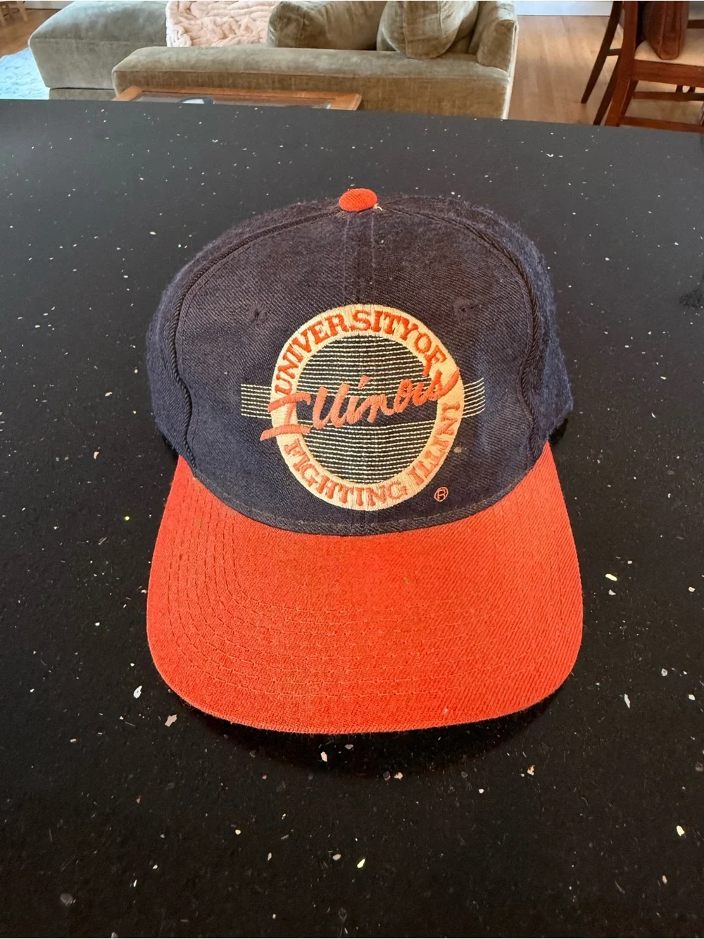 University of Illinois Vintage Navy and Orange Fighting Illini Fitted Hat